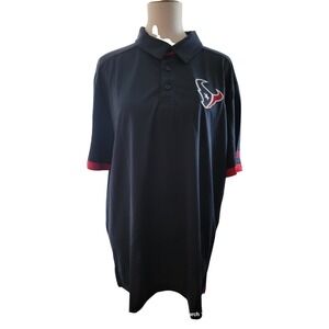 Majestic Houston Texans Polo Mens 3XL Blue Red New FL Football Shirt
